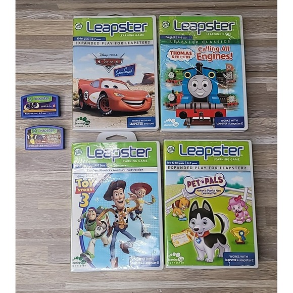 6 LeapFrog Leapster Game Cartridges Cars Wall E Thomas Engine Toy Story XMen - Picture 2 of 7